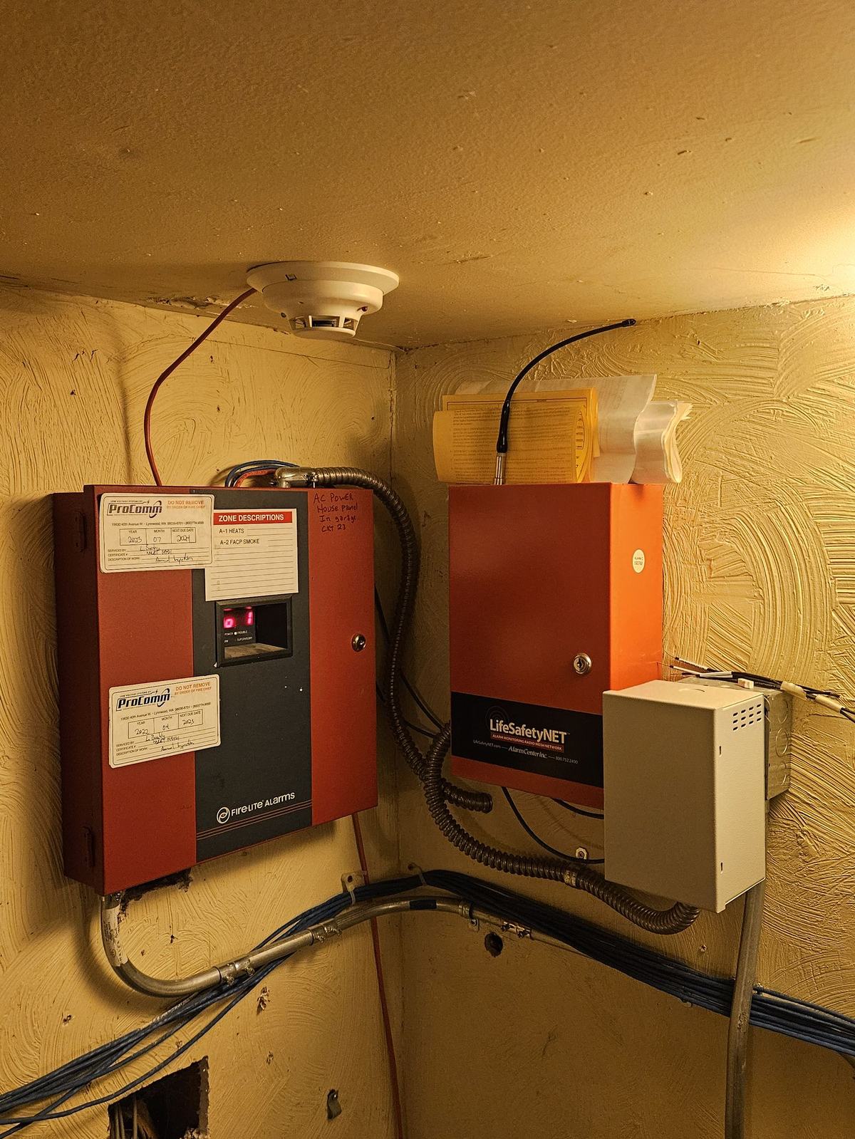 Monitored fire alarm panels